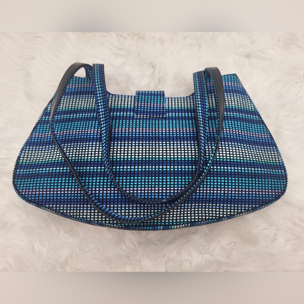 Kate Spade Y2K! Embroidered Blue/Black/White Shoulder Bag - Picture 2 of 16